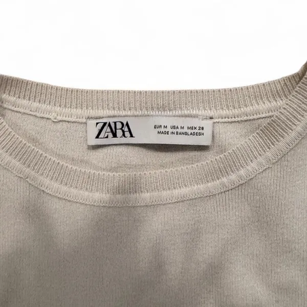 ZARA White Cropped Knit Sweater 🤍 - Image 2