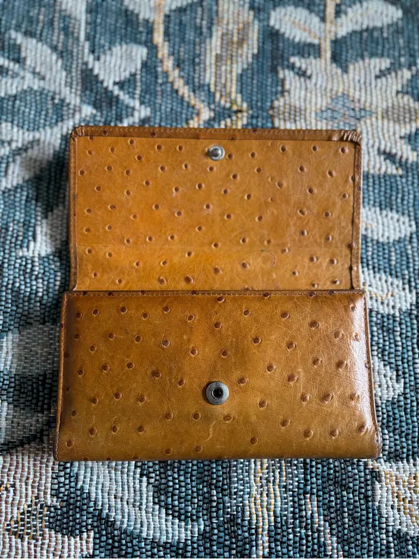 Vintage Dooney & Bourke Ostrich Collection Checkbook Organizer Wallet Billfold - Image 4