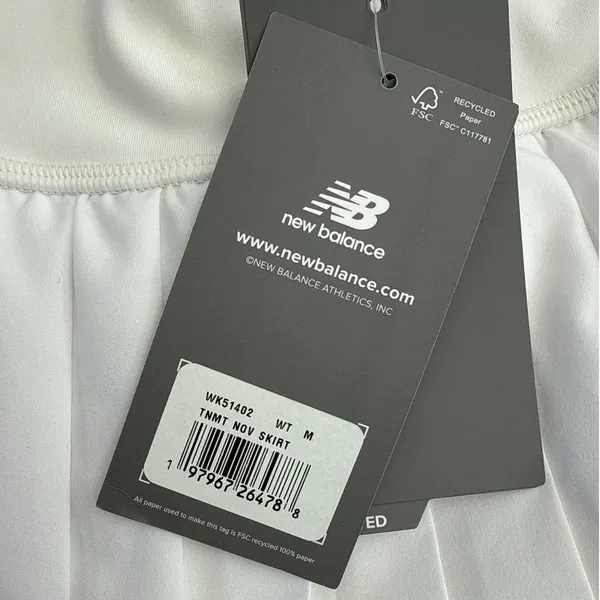 New Balance Tennis Skort Tournament Novelty Size M White Green - Image 3