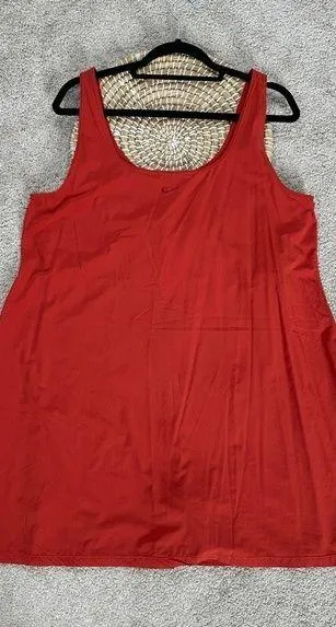 Nike Womens Bliss Luxe Training Dress Sleeveless Built in Short Tennis Orange 1X - Image 2