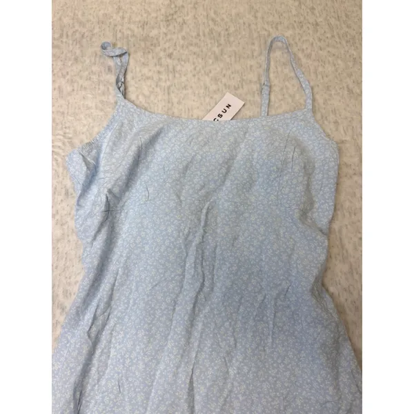 John Galt Blue Floral Ditsy Mini Dress Adjustable Straps Tie Back 1 Size‎ - Image 2