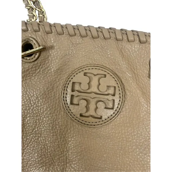 Tory Burch Marion Tote, cognac color, whipstitch leather - preloved but lots of - Image 13