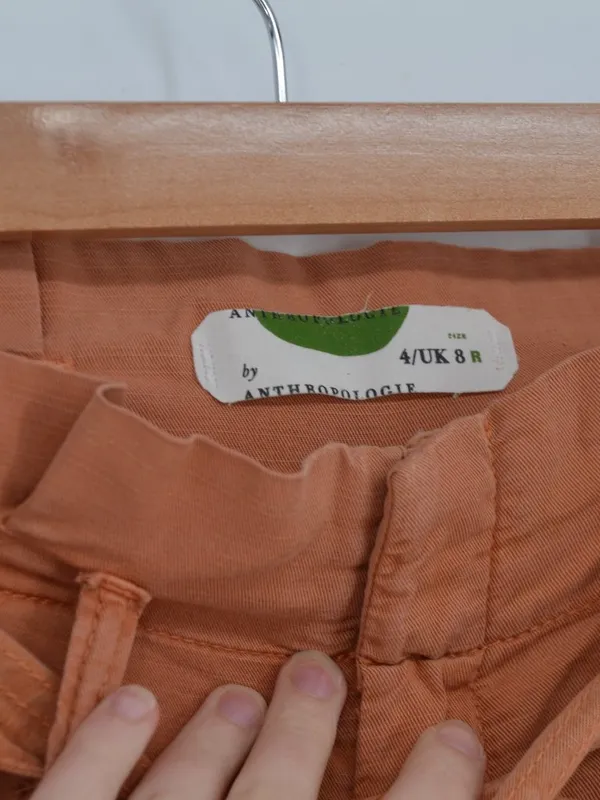 Anthropologie Blythe High Waist Wide Leg Paperbag Pants Terracotta Size 4 - Image 5