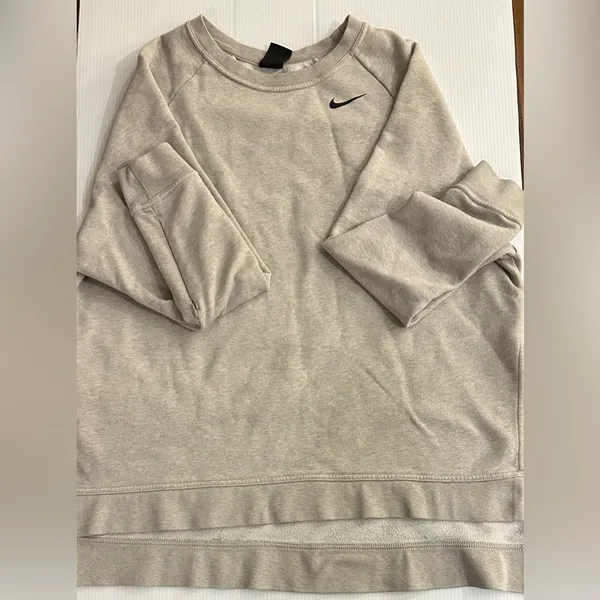 Nike Dri-Fit Hi/Low Sweatshirt - Size L - Color is a tanish/gray - Image 7