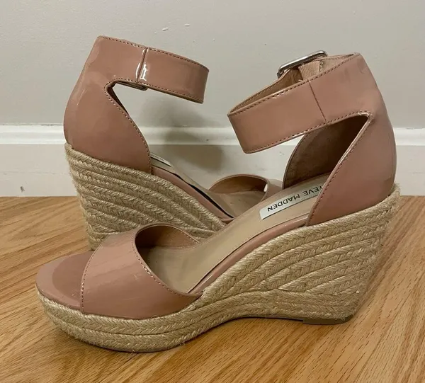 Steve Madden Villa Wedge Espadrille Sandals, Blush, Size 7, EUC - Image 6