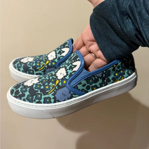 Coach Cameron‎ Aqua Blue Floral Flat Slip-on Sneakers Women’s US Size 6.5 T - Image 3
