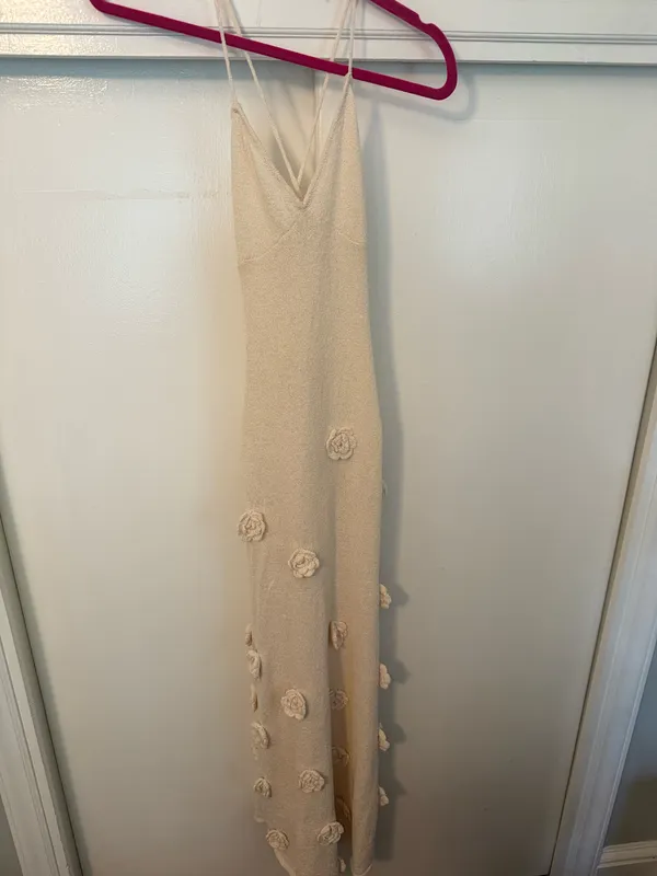 Meshki Suki Knit Maxi Dress Flowers Nude - Image 5