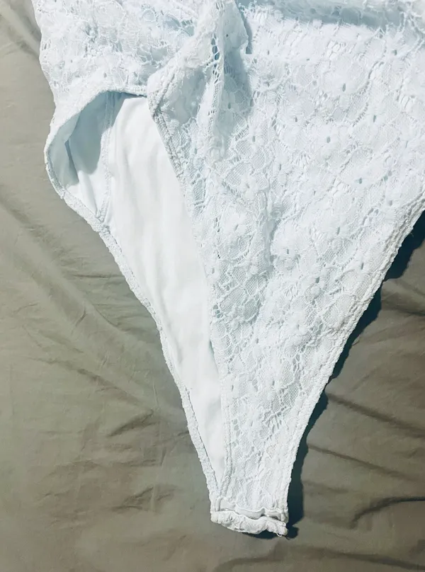 H&M Light Blue Lacey Bodysuit - Image 5