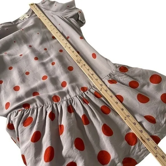 Anthropologie Retro Mod Twee Drop Waist Ruffle Hem Polka Dot Mini Dress Size 4 - Image 9