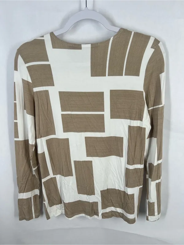 Pashmina Abstract Geometric Bamboo Long Sleeve Top Size M - Image 7