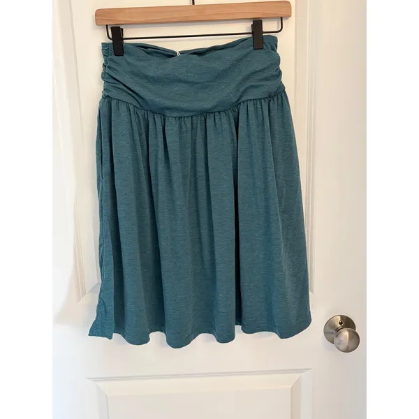 Halara Teal Blue High Waisted Ruched Mini Skirt Heathered Size Small NWT - Image 4