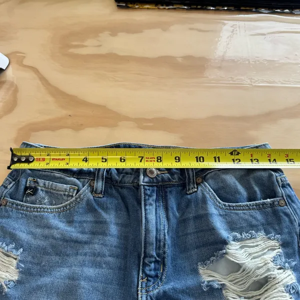 KanCan LA Distressed Rolled Up Mini Denim Jean‎ Shorts Medium KC8407YT - Image 8