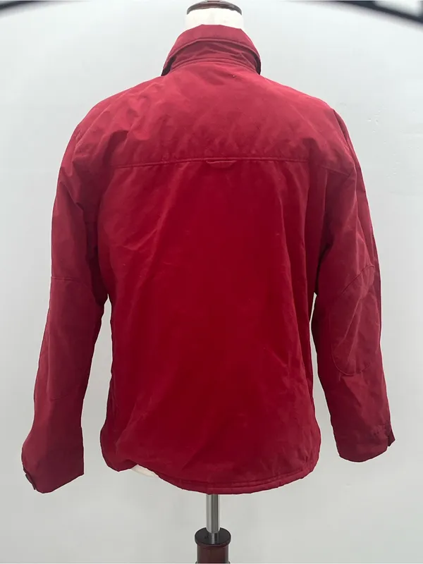 Woolrich Womens Red Quilted Plaid Lined Corduroy Trim Field Utility Jacket Small - Image 7