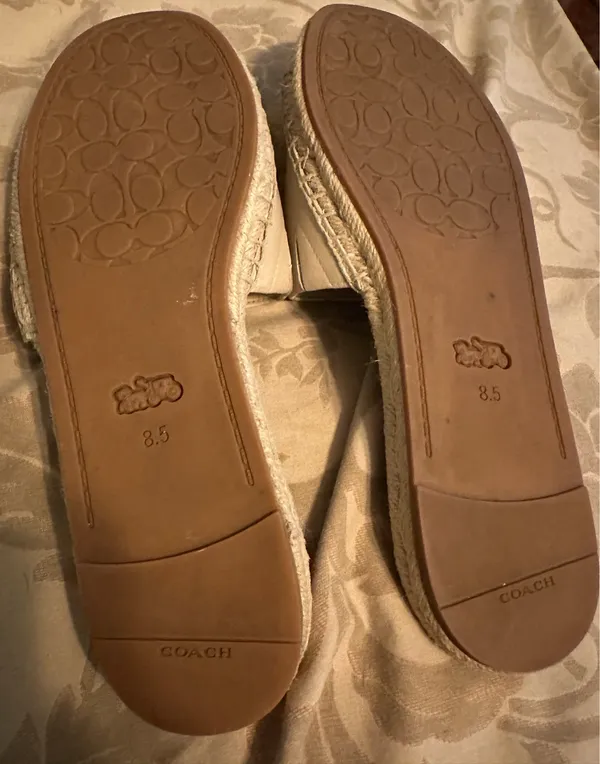 Coach Cailin Leather Espadrille Slides ☀️Size 8.5 | Cream / Beige | Excellent Condition - Image 7