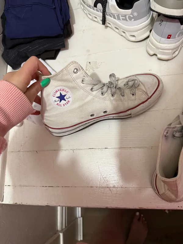White Converse Platform Sneakers - Image 2