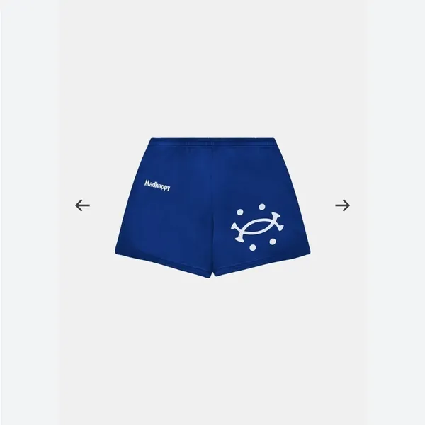 Madhappy Buddy Heritage Shorts‎ Cotton Embroidered Royal Blue M GUC - Image 2