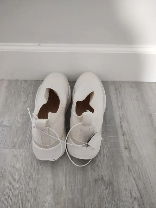 Steve Madden Samhara In Katie Cream Knit Slip-On Platform Sneakers 9.5 - Image 7