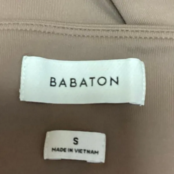 Aritzia Babaton Tan Square Neck Chic Long Sleeve One Piece Bodysuit Top Size S - Image 3