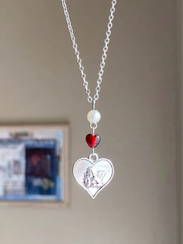 Handmade angel cherub goth chic fairy antique style necklace👼💗 - Image 2