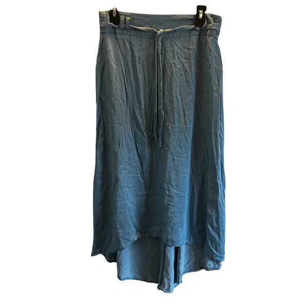 Westport 1962 blue chambray high low hem skirt Medium classic - Image 2