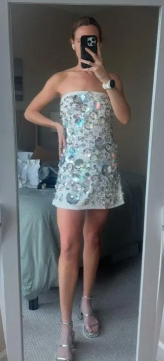 LoveShackFancy Deja Embellished Mini Dress - Image 8