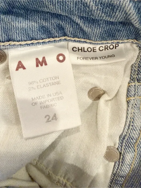AMO Chloe Cropped Jeans in Forever Young‎ Wash size 24 Straight Leg Ankle - Image 7