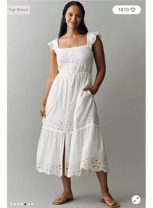 Anthropologie Eyelet Midi Dress - Image 5