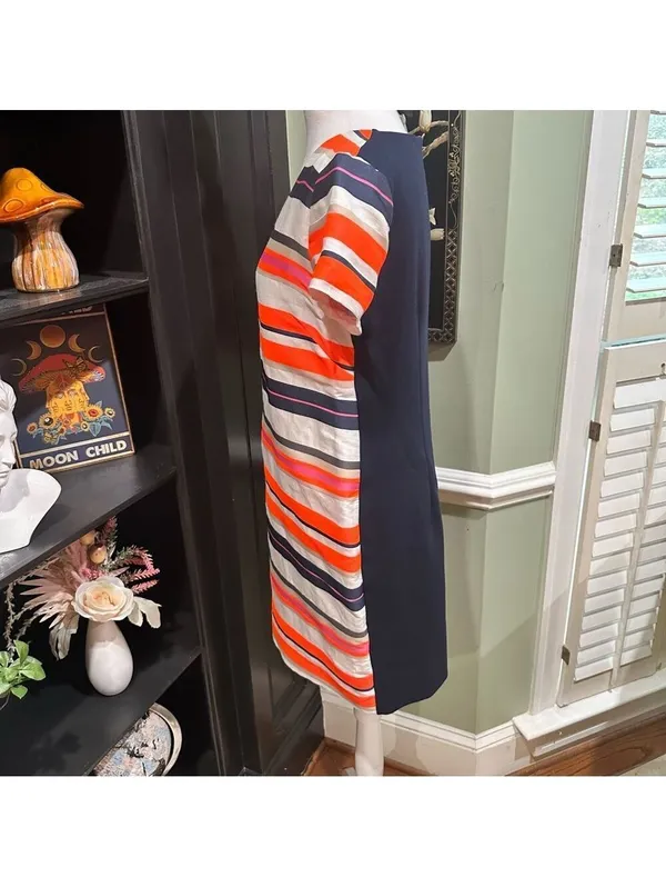 Vilagallo Striped Shift Dress Size 40 (Approx. US 8)Made in Portugal - Image 8