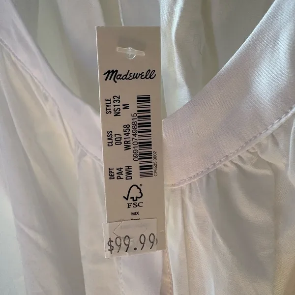 NWT Madewell Tie-Waist Button-Front Midi Dress in Poplin - Image 6