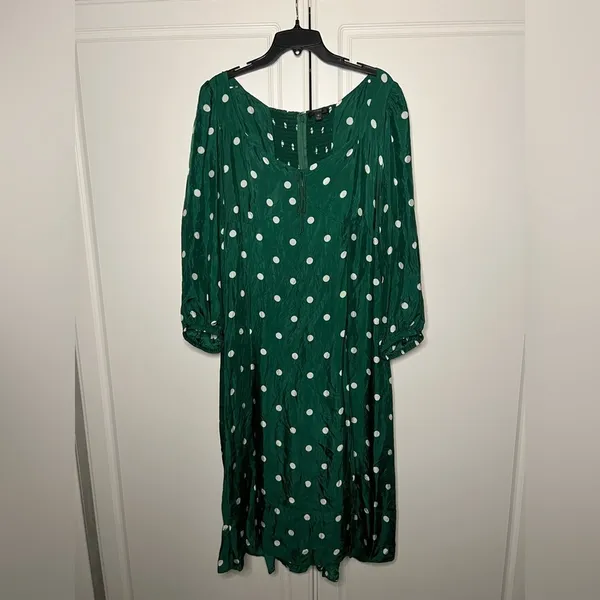 J.Crew Sweetheart Neckline Polka Dot Midi Dress Size 18 - Image 4