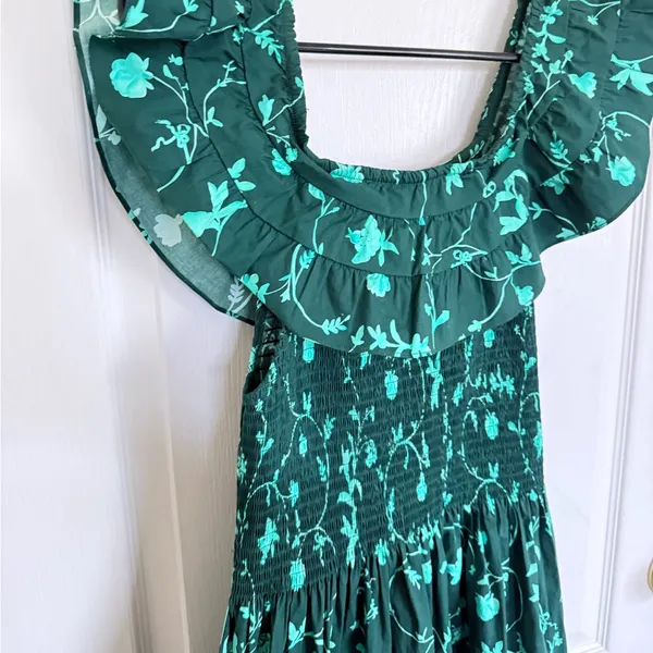Hill House Akilah Midi Dress in Green Botanical - Image 6