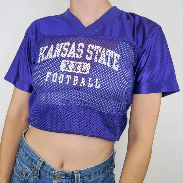 Vintage 90s Kansas State Purple Football Jersey - Image 3