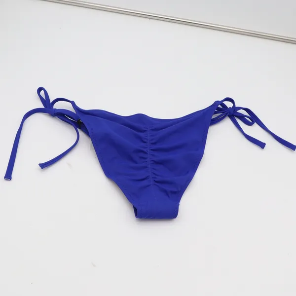 Shade & Shore Bikini Bottom Womens S Cheeky Side Tie Blue Ruched New - Image 7