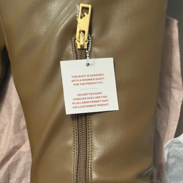 Franco Sarto Bowman New Knee High Boot Woodland Brown Stretch Wide Calf 7 M - Image 7