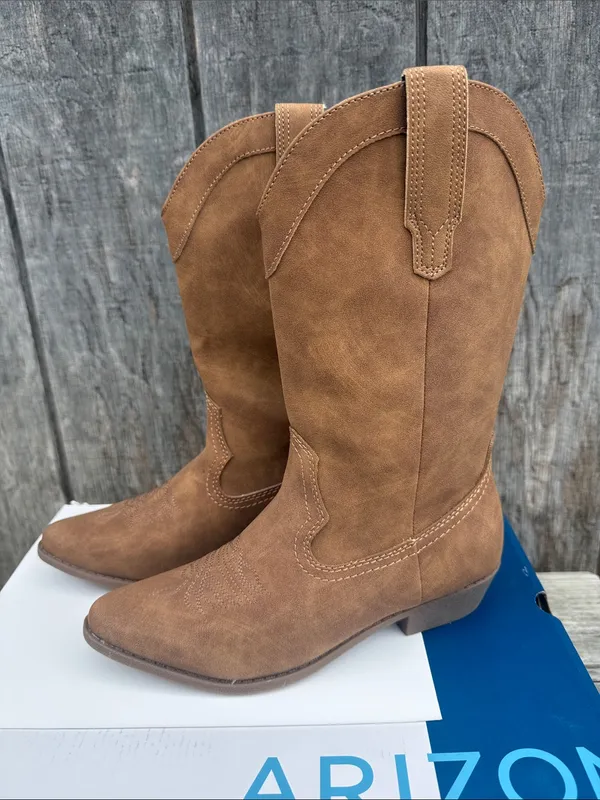 Arizona Maybrook Tan Brown Womans Western Cowboy Boots Size 7.5 Coatal Cowgirl - Image 2