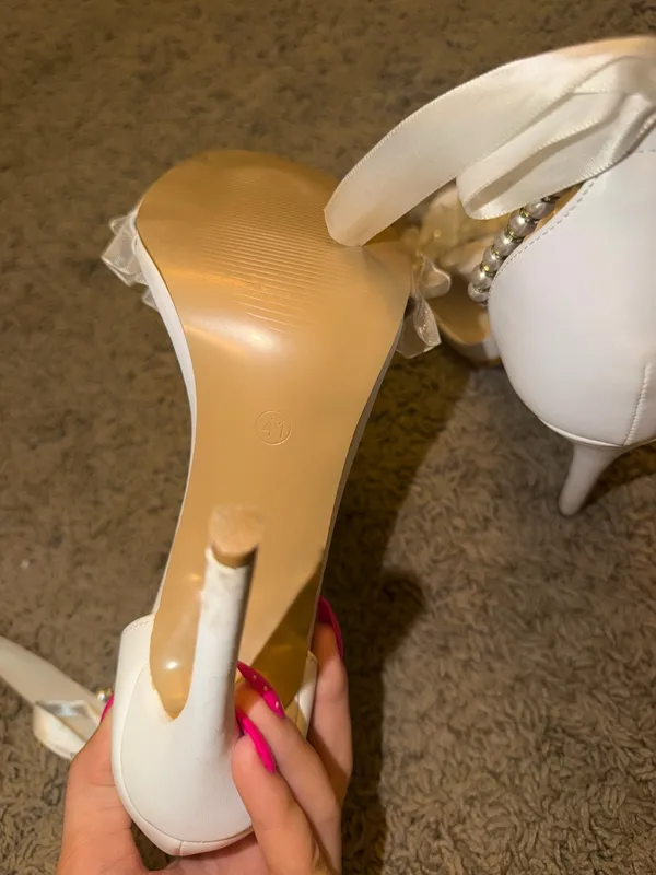 SheIn White pearl heels - Image 5
