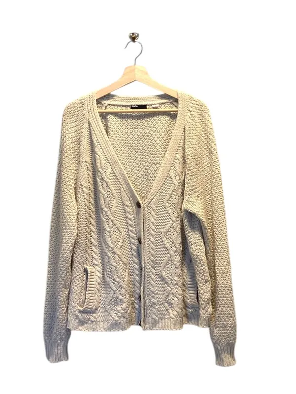 Urban Outfitters BDG Grandpa Chunky Cardigan Cream Size L Coastal Quiet Luxury - Image 2