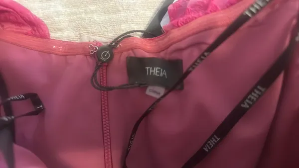 Theia pink off the shoulder dress - Image 3