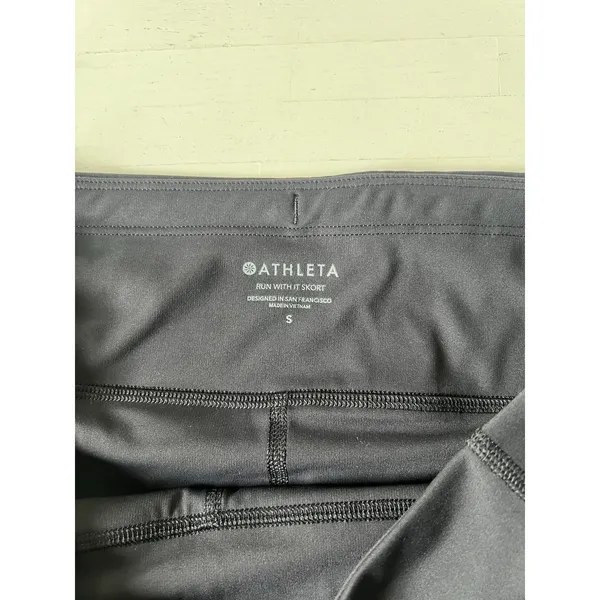 Athleta Run With It Skort Womens Small Black Athletic Running‎ Tennis Skirt S - Image 2
