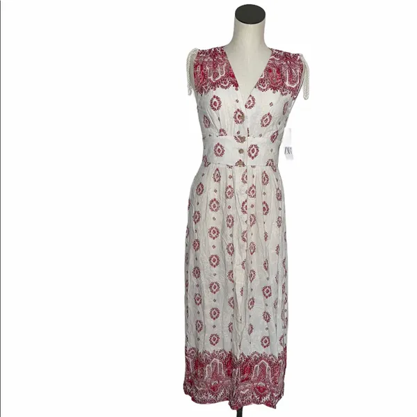 NWT ZARA Printed Embroidered Tunic Dress Bloggers Fav - Image 8