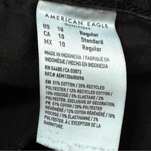 AMERICAN EAGLE Next Level High Waisted Jegging‎ in Black, Size 10 - Image 9