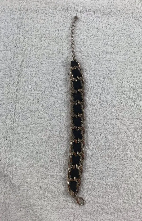 Braided Gold black wrist bracelet - Image 3