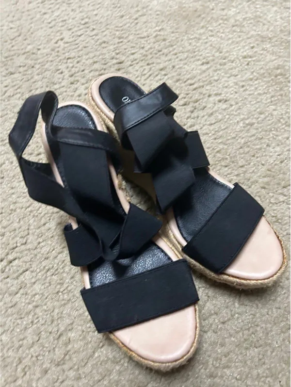 C913 Sandals size 8 shoes wedges USED IMOERFECT PERFECT PROJECT SHOES - Image 2