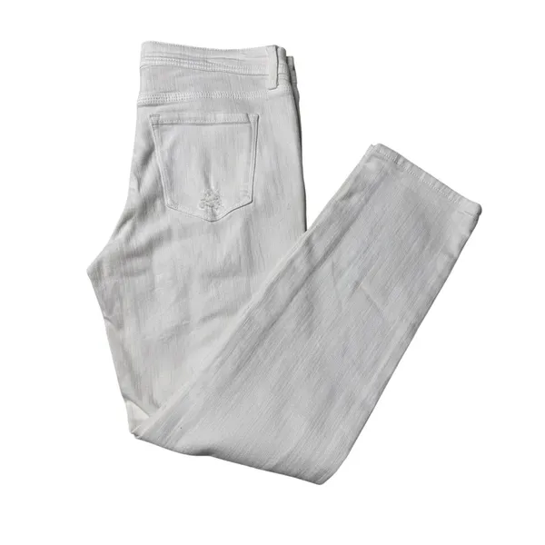 Oasis by Eunina White Distressed Jeans Size 11 Mid Rise Straight - Image 5