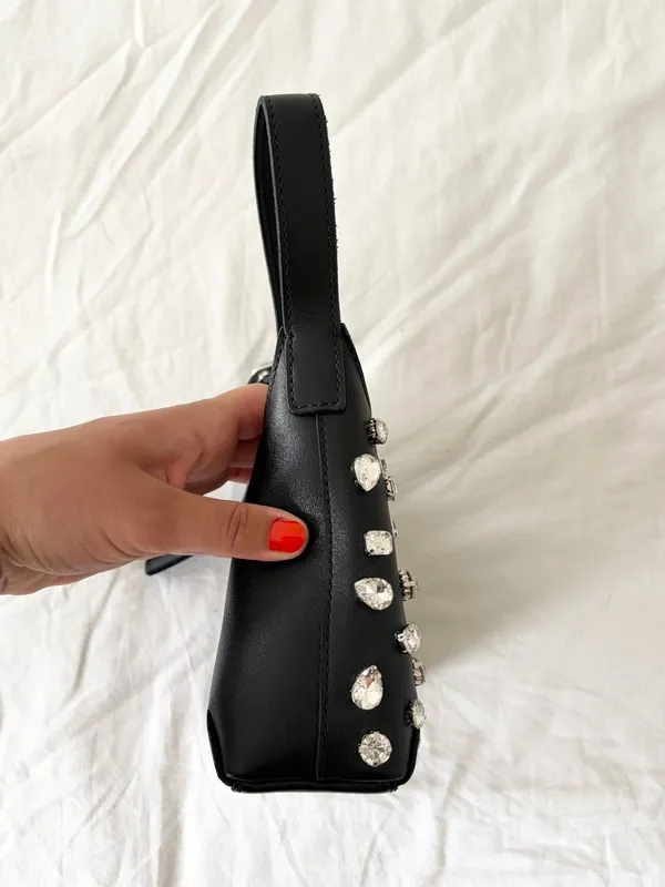Madewell Black Mini Shoulder Bag with Crystal Studs - Image 5