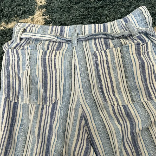 GAP Blue and White Striped Wide Leg Pants - Image 3