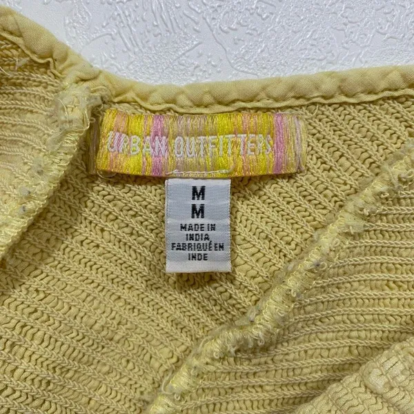 Urban Outfitters Yellow Smocked Ruffle Crop Cami Top Medium Cottagecore - Image 4