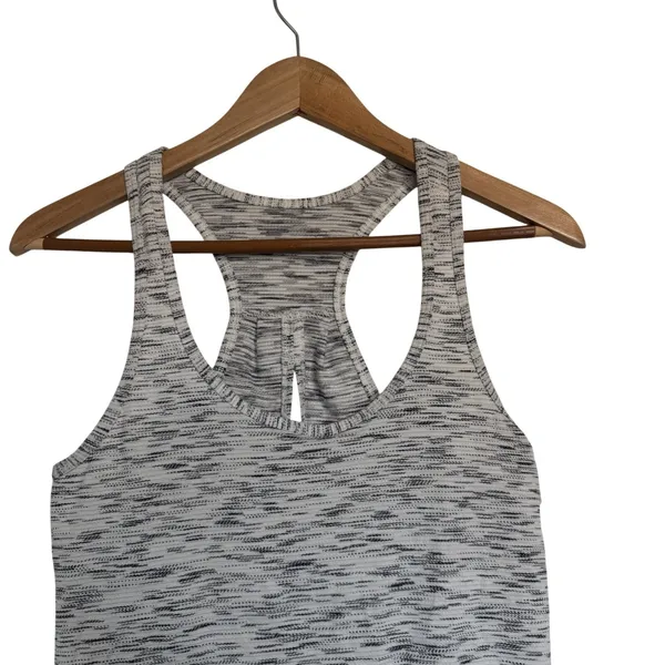 Lululemon Gray Space‎ Dye Racerback Tank Top Open Back Split Detail Womens Small - Image 3