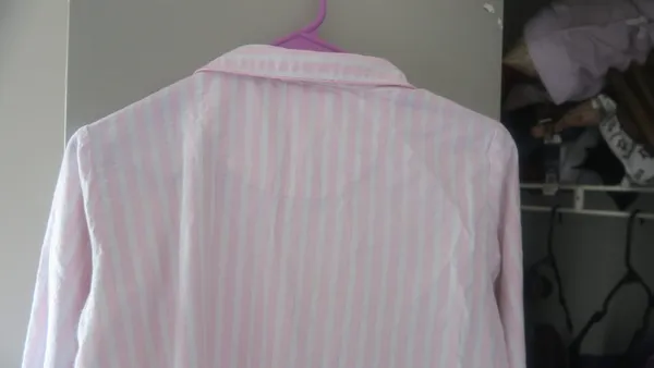 Victoria's Secret vertical stripe sleep shirt top in pink and white size XS. - Image 8