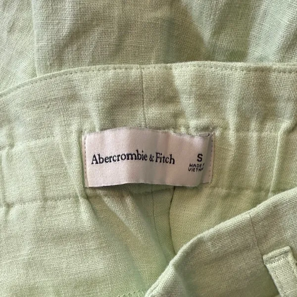 Abercrombie & Fitch‎ Linen Blend Belted High Rise Mint Green Shorts Size Small - Image 2